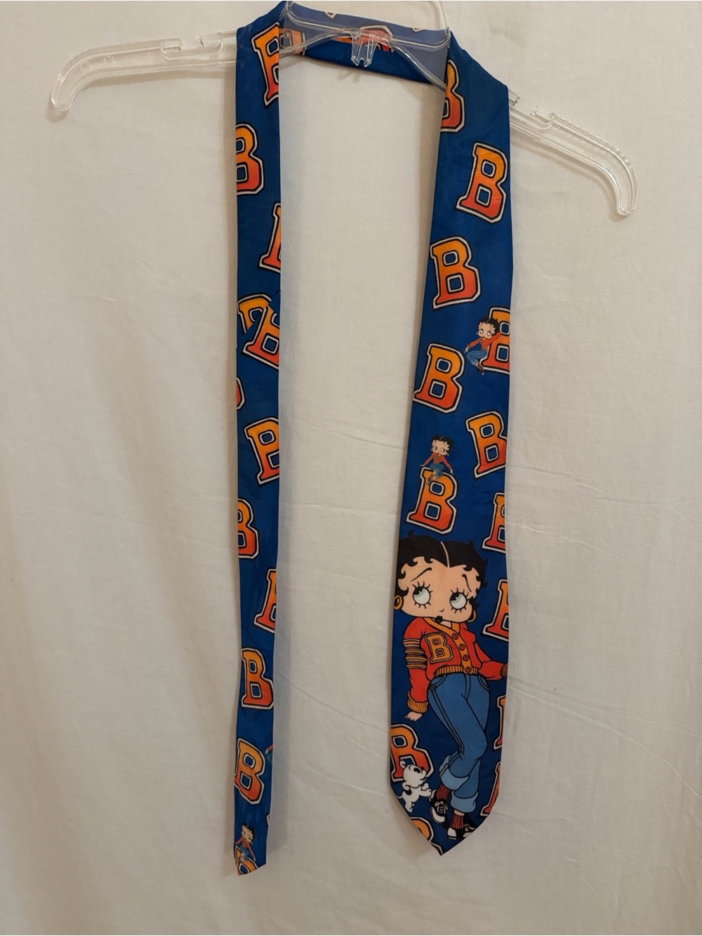 Betty Boop Varsity Sweater Necktie 1993 Ralph Marlin Blue - Picture 4 of 6